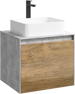 Тумба-умывальник подвесная Aqwella Mobi 60 дуб балтийский/бетон светлый MOB0106BS+MOB0706DB+641945 Тумба-умывальник подвесная Aqwella Mobi 60 дуб балтийский/бетон светлый MOB0106BS+MOB0706DB+641945, 1