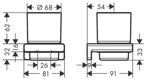 Стакан Hansgrohe AddStoris шлифованная бронза 41749140