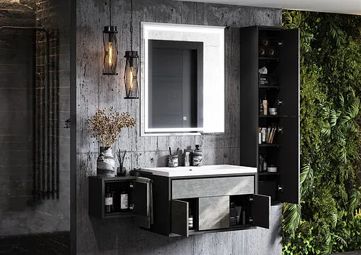 Шкаф-пенал подвесной Aquaton Уэльс 30 графит 1A267703WA6A0