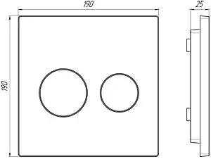 Клавиша смыва для унитаза Ани Пласт WP2410 хром глянцевый Клавиша смыва для унитаза Ани Пласт WP2410 хром глянцевый, 2