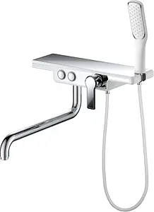 Смеситель для ванны с длинным изливом D&K Berlin Steinbeis белый/хром DA1443316 Смеситель для ванны с длинным изливом D&K Berlin Steinbeis белый/хром DA1443316, 1