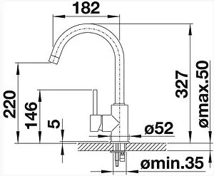 Смеситель для кухни Blanco Mida Silgranit антрацит/хром 524202 Смеситель для кухни Blanco Mida Silgranit антрацит/хром 524202, 3