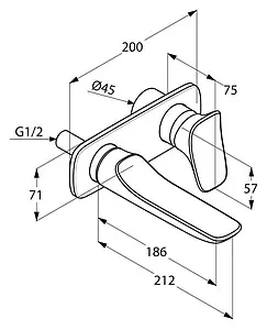 Смеситель для раковины из стены Kludi Ambienta хром 532440575 Смеситель для раковины из стены Kludi Ambienta хром 532440575, 2