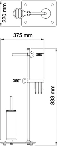 Стойка для аксессуаров Wasserkraft Exter бронза K-1234