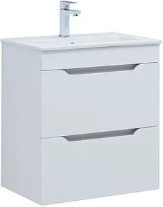 Тумба-умывальник Aquanet Практика 60 белый матовый 00330457+44060, 1