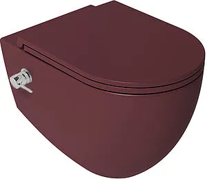 Унитаз подвесной безободковый с функцией биде и встроенным смесителем ISVEA Infinity бордовый 10NFS1005I-2R Унитаз подвесной безободковый с функцией биде и встроенным смесителем ISVEA Infinity бордовый 10NFS1005I-2R, 1
