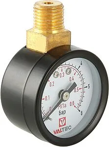 Манометр радиальный Valtec 40мм 6 бар ¼&quot; VT.TM40.VC.02, 2