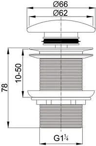 Выпуск автоматический для раковины без перелива Cezares белый матовый CZR-SC-Bi Выпуск автоматический для раковины без перелива Cezares белый матовый CZR-SC-Bi, 2