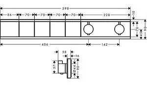 Термостат для 4 потребителей Hansgrohe RainSelect чёрный матовый 15382670, 2
