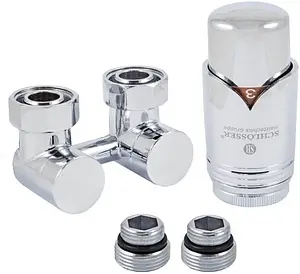 Узел нижнего подключения радиатора прямой с термоголовкой М22x1.5 x ¾"ек (½"н) Schlosser Exclusive хром 601000025 Узел нижнего подключения радиатора прямой с термоголовкой М22x1.5 x ¾"ек (½"н) Schlosser Exclusive хром 601000025, 1