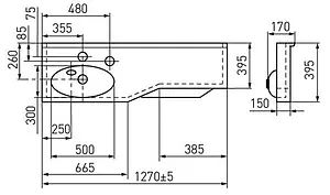 Раковина Aquaton Отель 127 L белый 1A70113WOT01L, 2