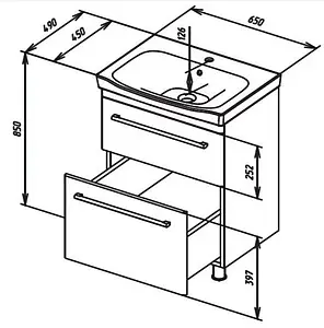 Тумба-умывальник напольная Am.Pm Like S 65 белый M81FSX0652WG+M80WCC0652WG, 2