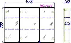 Шкаф-зеркало Aqwella МС 100 белый МС.04.10, 2