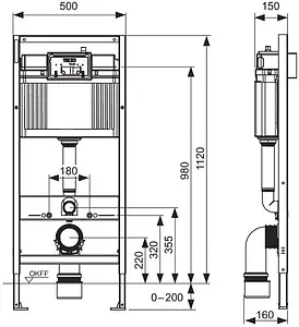 Комплект 6 в 1 TECEone K440921.WC2 с кнопкой TECEloop 9240921 хром глянцевый, 2