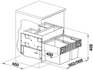 Мусорная система Blanco Select II 60/2 Orga 526208 Мусорная система Blanco Select II 60/2 Orga 526208, 2