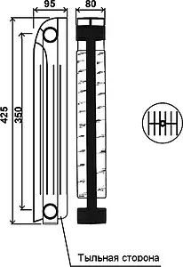 Радиатор биметаллический 4 секции Global Style Plus 350 STP03501004 Радиатор биметаллический 4 секции Global Style Plus 350 STP03501004, 5