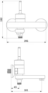 Смеситель для ванны Damixa Arc хром/чёрный 291000000 Смеситель для ванны Damixa Arc хром/чёрный 291000000, 2