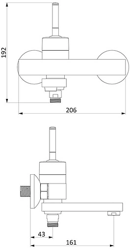 Смеситель для ванны Damixa Arc хром/чёрный 291000000 Смеситель для ванны Damixa Arc хром/чёрный 291000000