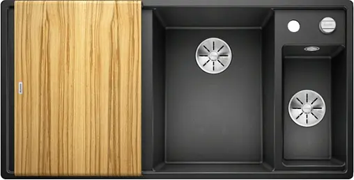 Мойка кухонная Blanco Axia III 6 S 100 R (доска ясень) антрацит 523462