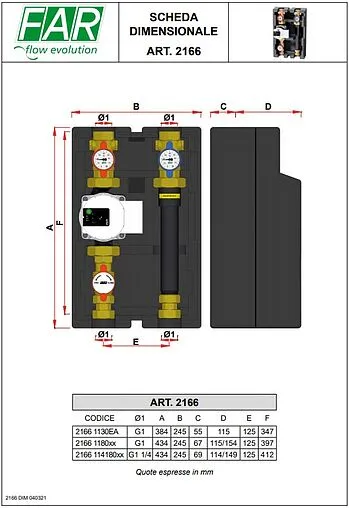 Насосный модуль с прямым контуром 1&quot;в х 1&quot;в Far FA 2166 1180RU без насоса