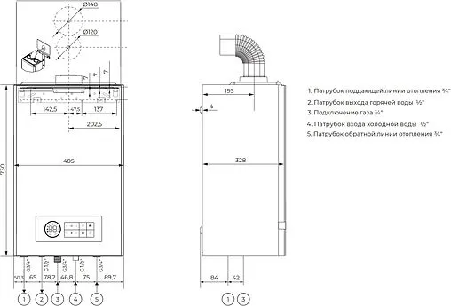 Настенный газовый котел двухконтурный турбированный 28кВт Meteor B30 28C 10680204002 Настенный газовый котел двухконтурный турбированный 28кВт Meteor B30 28C 10680204002