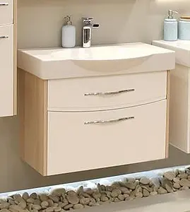 Тумба-умывальник подвесная Aquaton Инфинити 76 белый/ясень коимбра 1A1920K1IFSC0, 5