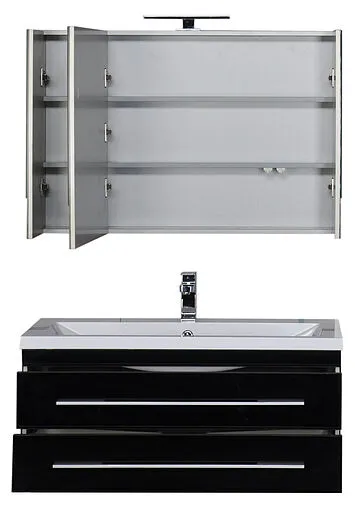 Шкаф-зеркало Aquanet Верона 100 чёрный 00175386