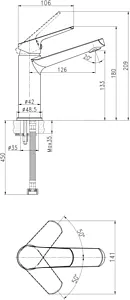 Смеситель для раковины Cersanit Flavis хром 63037, 2