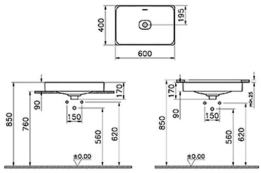 Раковина VitrA Metropole 60 белый глянцевый 7535B003-0673 Раковина VitrA Metropole 60 белый глянцевый 7535B003-0673