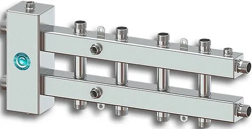 Распределительный коллектор 5 контуров с гидрострелкой 1¼&quot;н x 1&quot;н Север-М5(Aisi) 1915006
