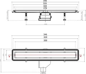 Лоток душевой Set 300мм h=52мм 0.8л/сек Pestan Confluo Premium Gold Line 300 13100050 Лоток душевой Set 300мм h=52мм 0.8л/сек Pestan Confluo Premium Gold Line 300 13100050, 2