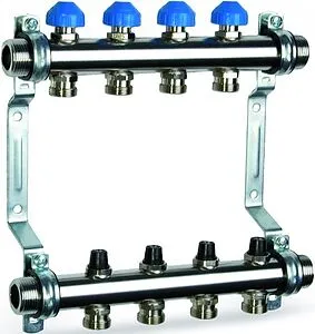 Группа коллекторная без расходомеров 4 отвода 1"н/н x ¾"ек Watts HKV 2010-VA 10012357 Группа коллекторная без расходомеров 4 отвода 1"н/н x ¾"ек Watts HKV 2010-VA 10012357, 1