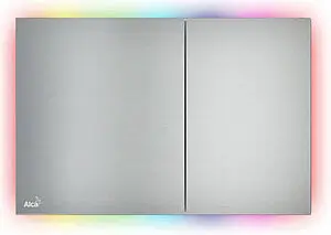 Клавиша смыва для унитаза AlcaPlast AIR LIGHT-R нержавеющая сталь с подсветкой радуга, 1