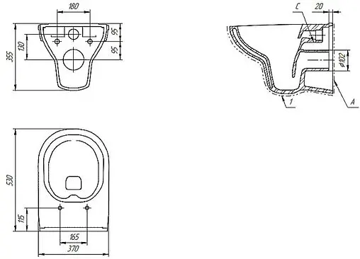 Комплект 6 в 1 Cersanit City CO DPL EO slim 64277 с кнопкой Estetica 64111 белый с рамкой хром