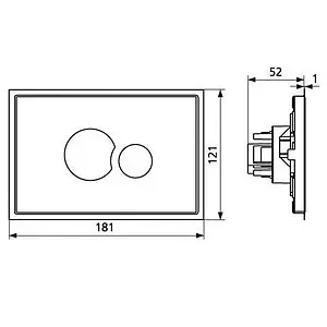 Клавиша смыва для унитаза Sanit SG706 16.720.01..0000 кнопки/белый глянцевый, панель/стекло белый, 2