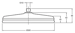 Лейка верхнего душа Jacob Delafon Katalyst хром E13694-CP, 2