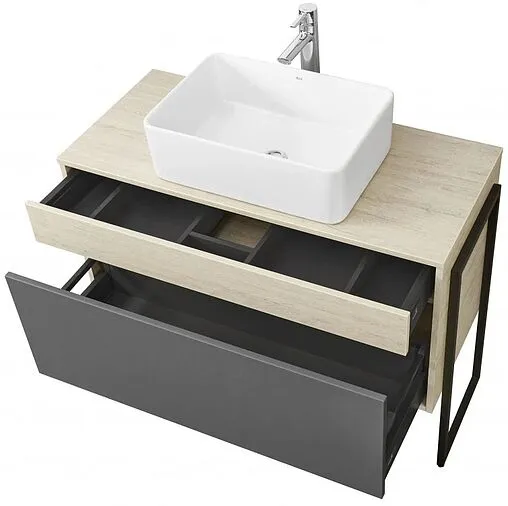 Тумба-умывальник подвесная Aquaton Лофт Урбан 100 графит/орегон 1A2477K2LQX60