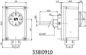 Механический термостат погружной Uni-fitt ТС2 338I0910, 2