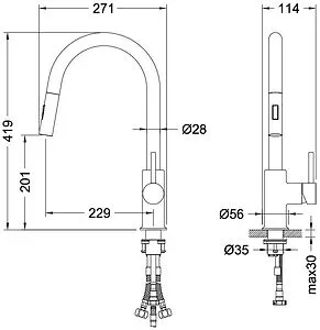 Смеситель для кухни с выдвижным изливом Aquatek Европа хром AQ1384CR Смеситель для кухни с выдвижным изливом Aquatek Европа хром AQ1384CR, 2