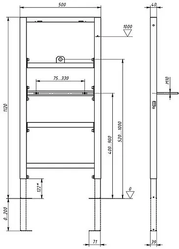 Инсталляция для писсуара Aquatek INSU-0000001