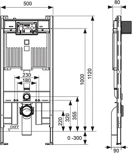 Инсталляция для подвесного унитаза TECEprofil Octa II 9300500, 2