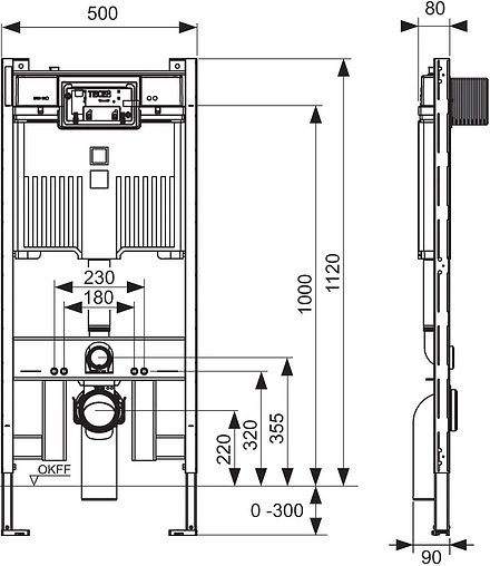 Инсталляция для подвесного унитаза TECEprofil Octa II 9300500