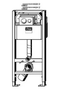 Инсталляция для подвесного унитаза Set 3 в 1 Viega Prevista Dry Visign for Style 20 8524.13 792855 с кнопкой хром глянцевый, 4