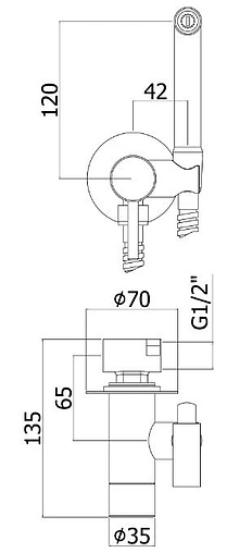 Гигиенический душ со смесителем Paffoni Tweet Round белый матовый ZDUP110BO