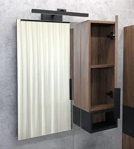 Шкаф-зеркало Comforty Штутгарт 75 дуб тёмно-коричневый/чёрный 00004151037CF, 3