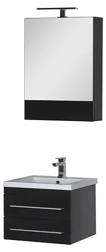 Шкаф-зеркало Aquanet Нота 58 L чёрный 00169191