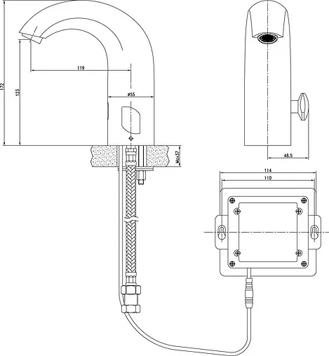 Смеситель для раковины Lemark Project хром LM4656CE