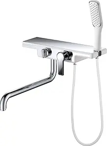 Смеситель для ванны с длинным изливом D&K Berlin Steinbeis белый/хром DA1453316 Смеситель для ванны с длинным изливом D&K Berlin Steinbeis белый/хром DA1453316, 1