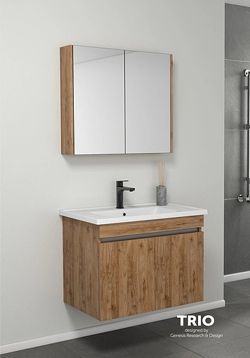 Шкаф-зеркало ISVEA Trio 80 орех 24TR2062081I Шкаф-зеркало ISVEA Trio 80 орех 24TR2062081I