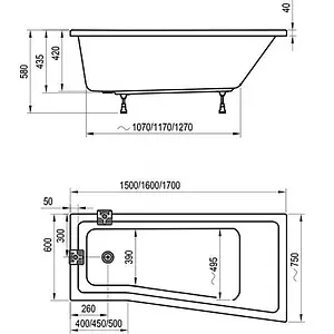 Ванна акриловая Ravak BE HAPPY II 160x75 L C961000000, 4